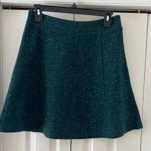 LOFT Teal Tweed Mini Skirt